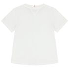 Girls White Logo T-Shirt, 3, hi-res