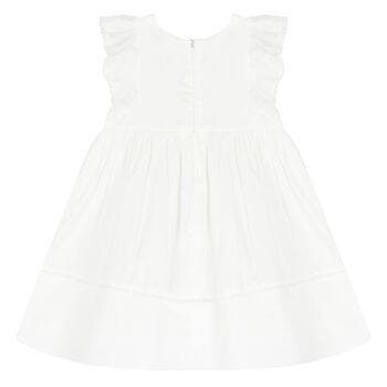 Younger Girls White Floral Dress