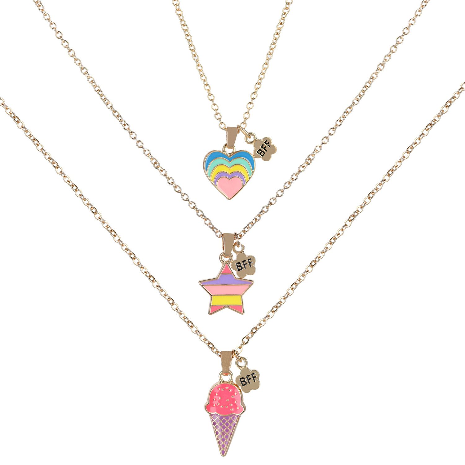 Girls Gold Necklaces ( 3-Pack ), 1, hi-res