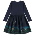 Girls Navy Blue Night Forest Dress, 2, hi-res