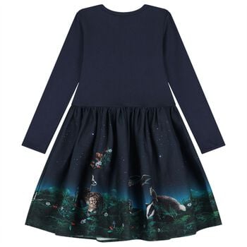 Girls Navy Blue Night Forest Dress