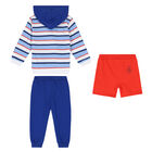 Younger Boys Blue 3 Piece Tracksuit, 1, hi-res