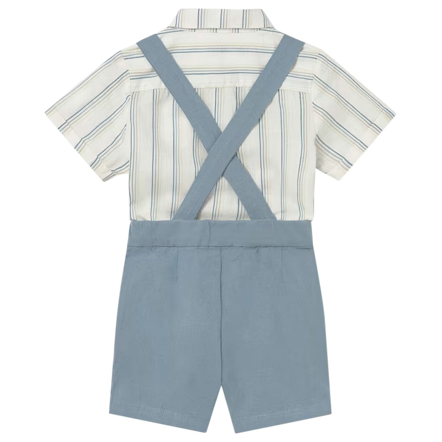 Younger Boys Blue & Ivory Shorts Set, 1, hi-res