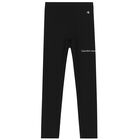 Girls Black Logo Leggings, 1, hi-res