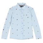 Boys Blue Logo Shirt, 1, hi-res