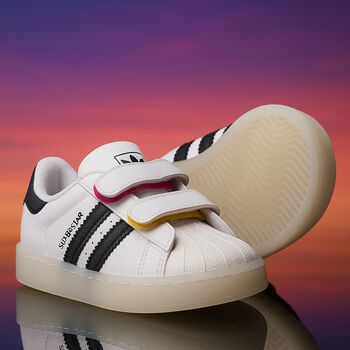White & Black Superstar Led Lights Trainers