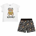 Girls Black & White Shorts & T-Shirt Set, 1, hi-res
