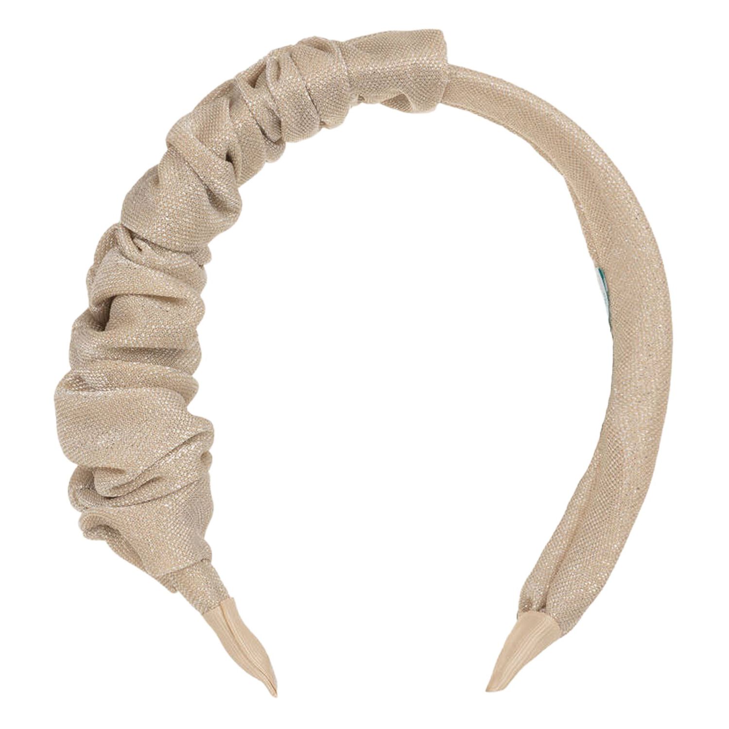 Girls Gold Ruched Headband, 1, hi-res image number null