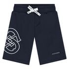 Younger Boys Navy Blue Logo Shorts, 2, hi-res