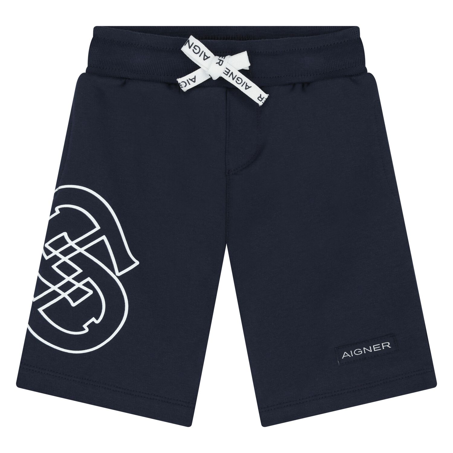 Younger Boys Navy Blue Logo Shorts, 2, hi-res