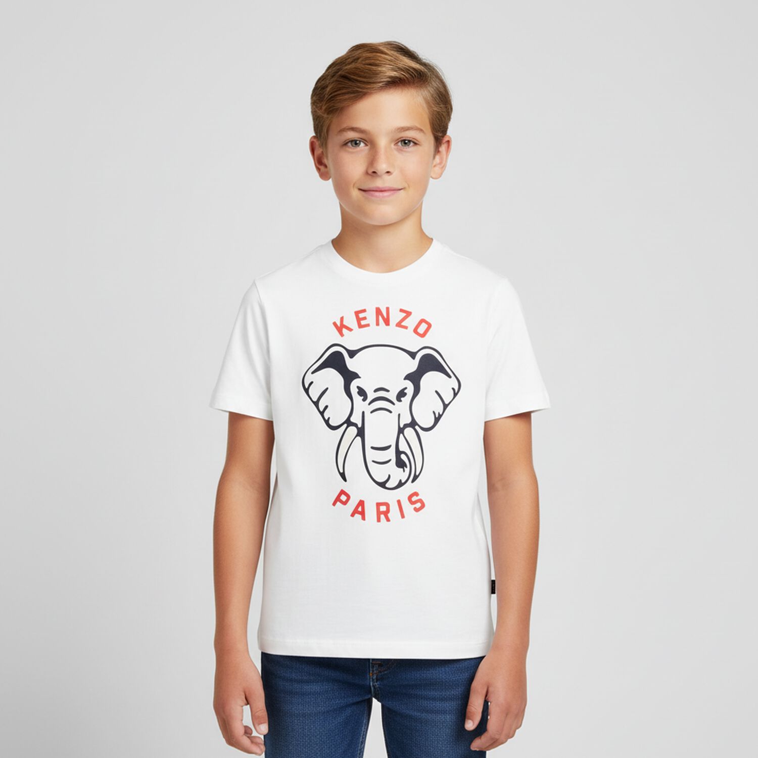 Boys White Elephant Logo T-Shirt, 1, hi-res