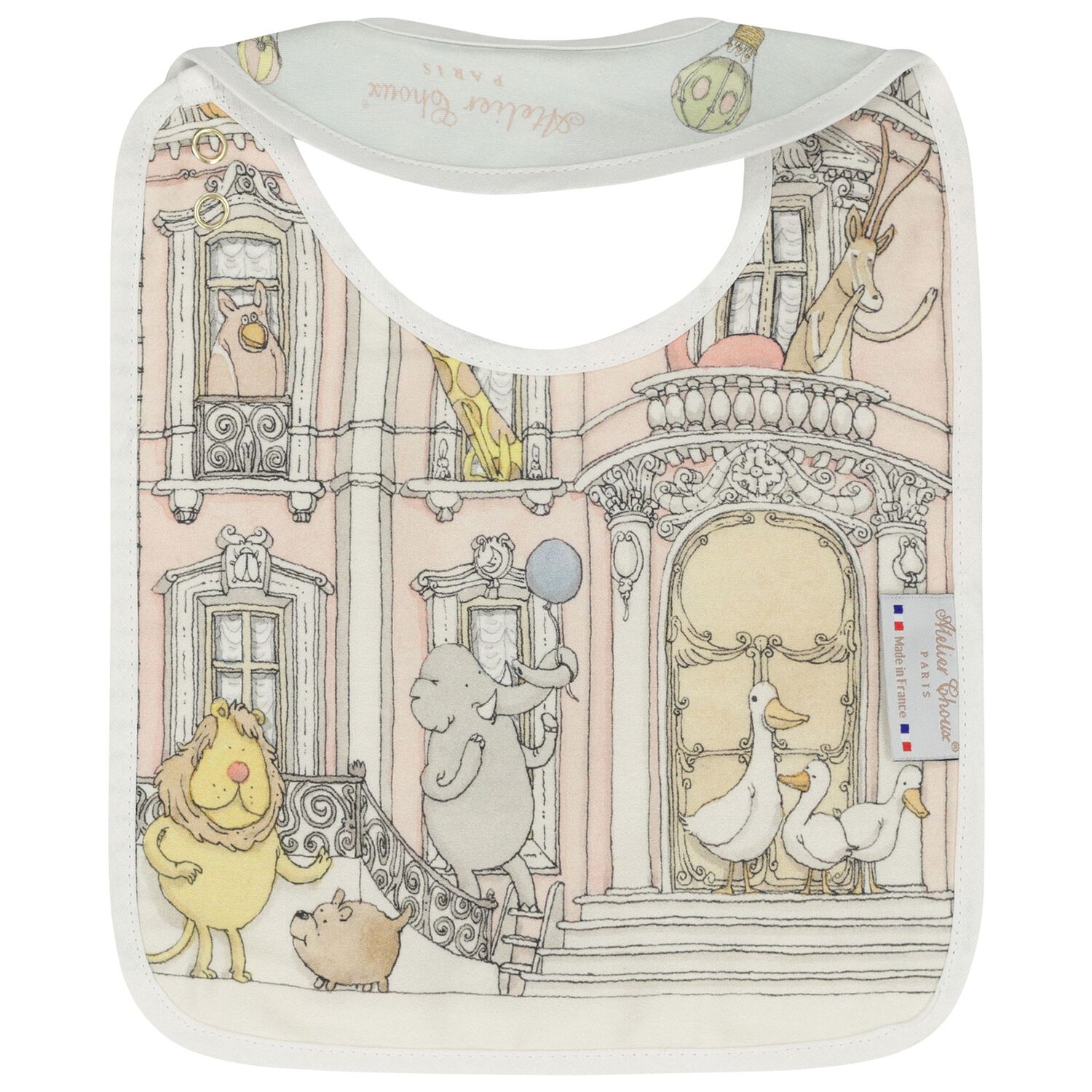 Blue & Pink Monceau Baby Bib, 1, hi-res image number null