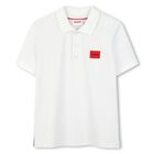 Boys Mini Me White Logo Polo Shirt, 2, hi-res