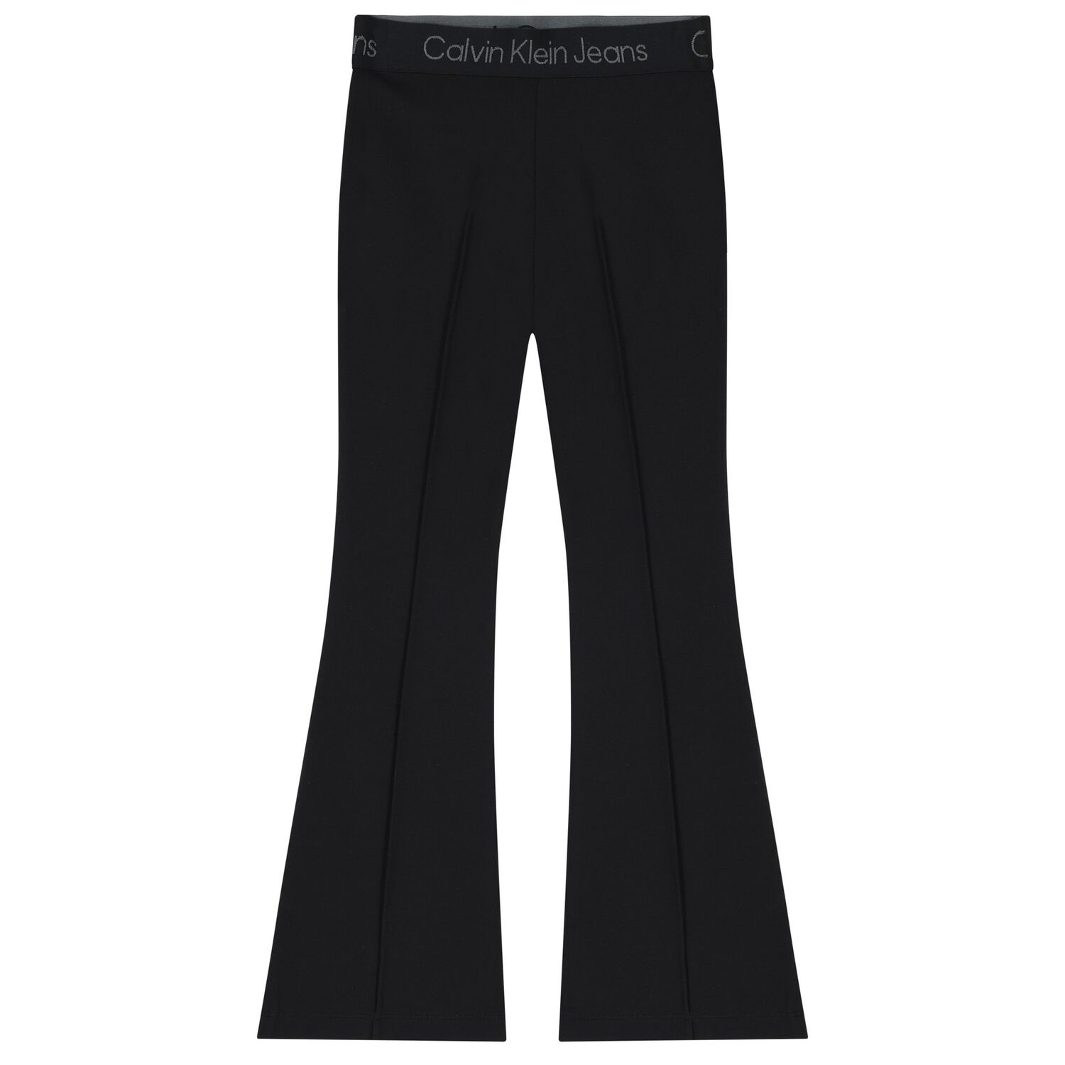 Girls Black Logo Flared Trousers, 1, hi-res image number null
