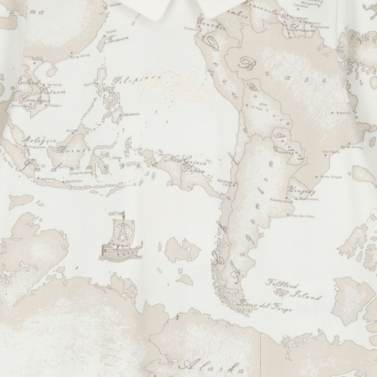 Ivory & Beige Geo Map Babygrow Gift Set, 3, hi-res