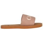 Girls Pink Canvas Logo Sliders, 1, hi-res