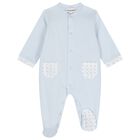 Baby Boys Blue & White Logo Babygrow Set, 3, hi-res
