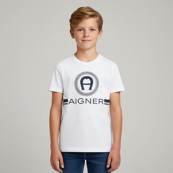 Boys White Logo T-Shirt