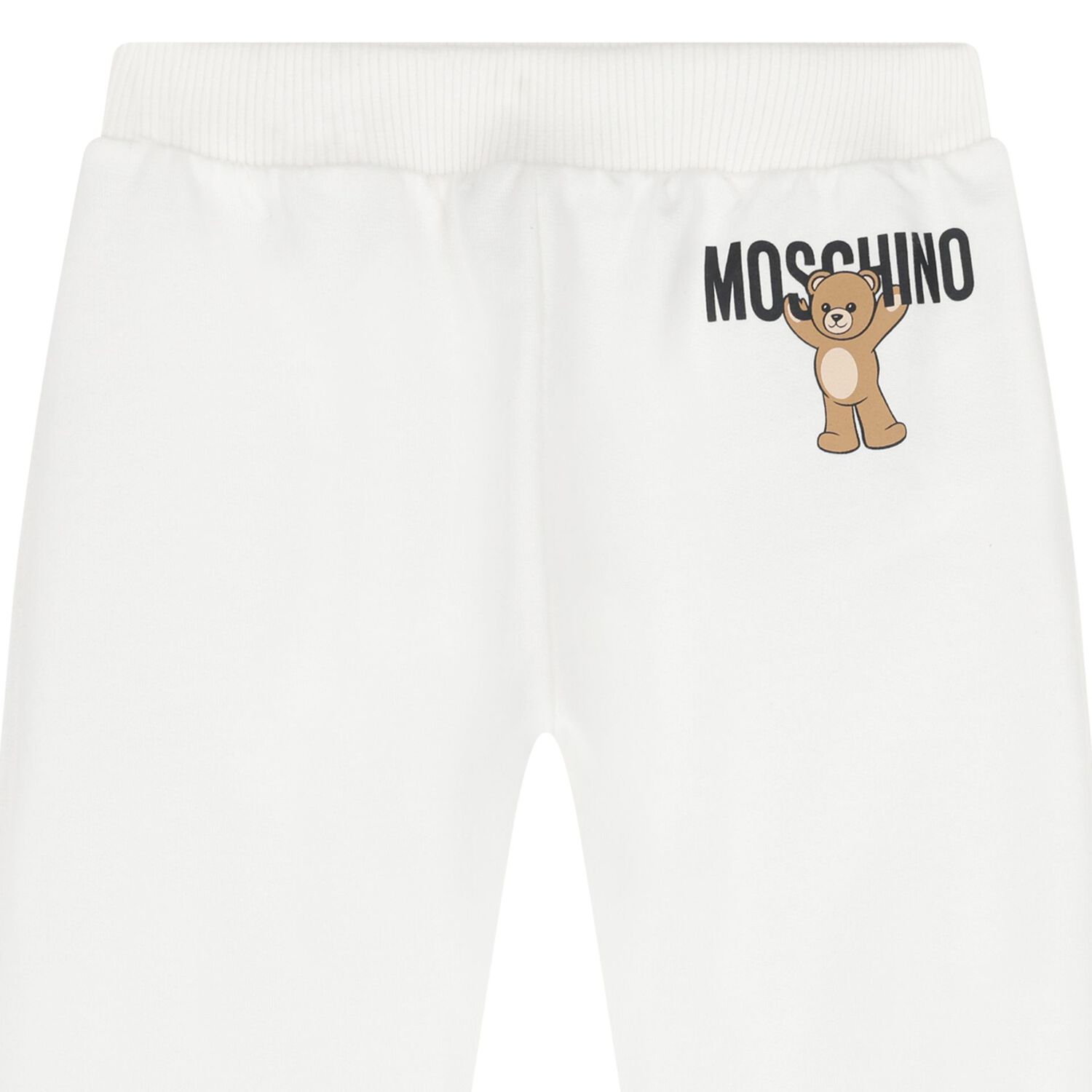 Younger White Teddy Bear Logo Joggers, 1, hi-res