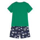 Boys Green & Navy Shorts Set, 1, hi-res