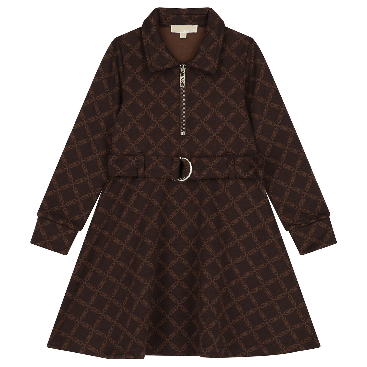 Girls Brown Logo Dress, 1, hi-res