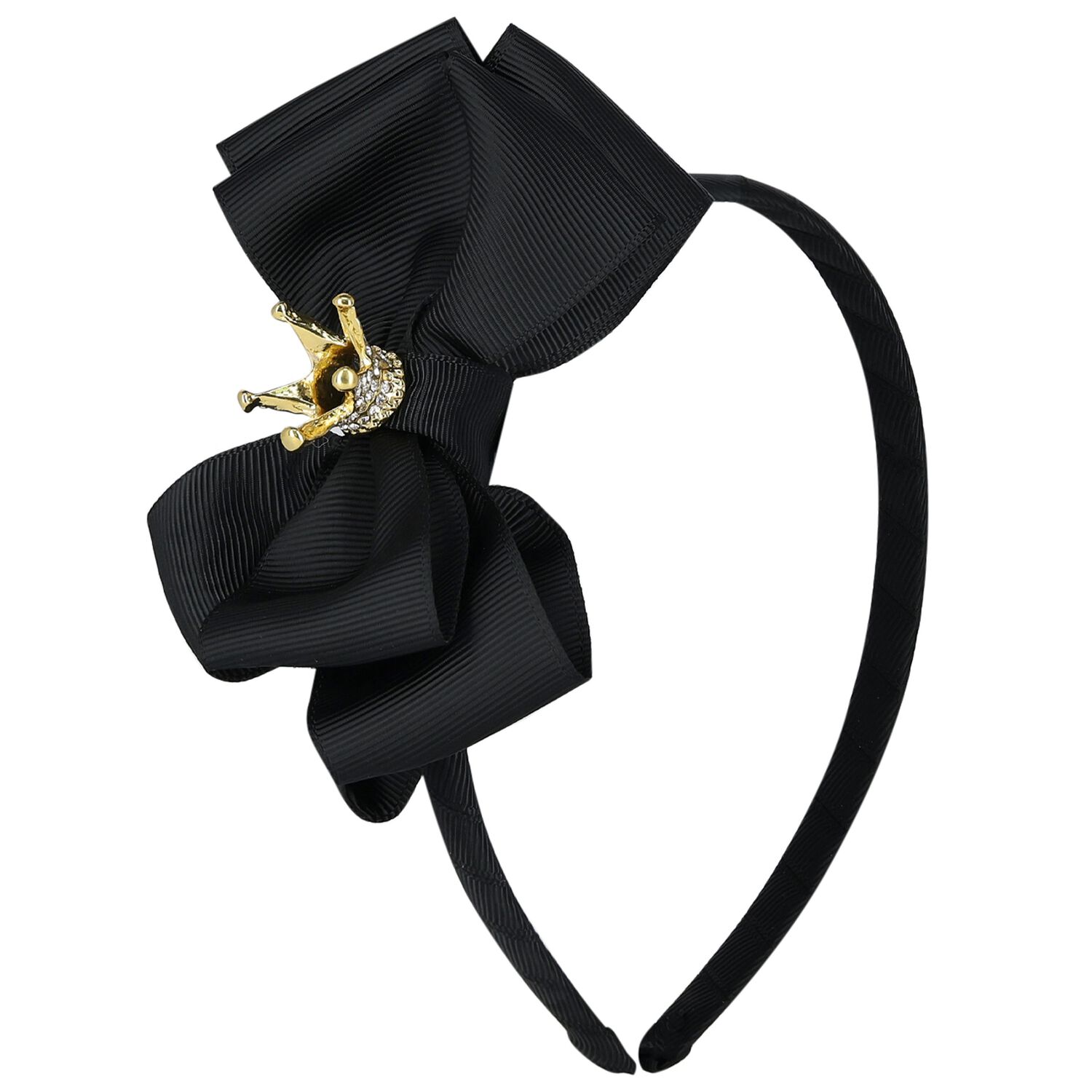 Girls Black Bow Headband, 5, hi-res image number null
