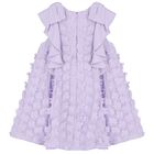 Girls Lilac Flowers Chiffon Dress, 2, hi-res