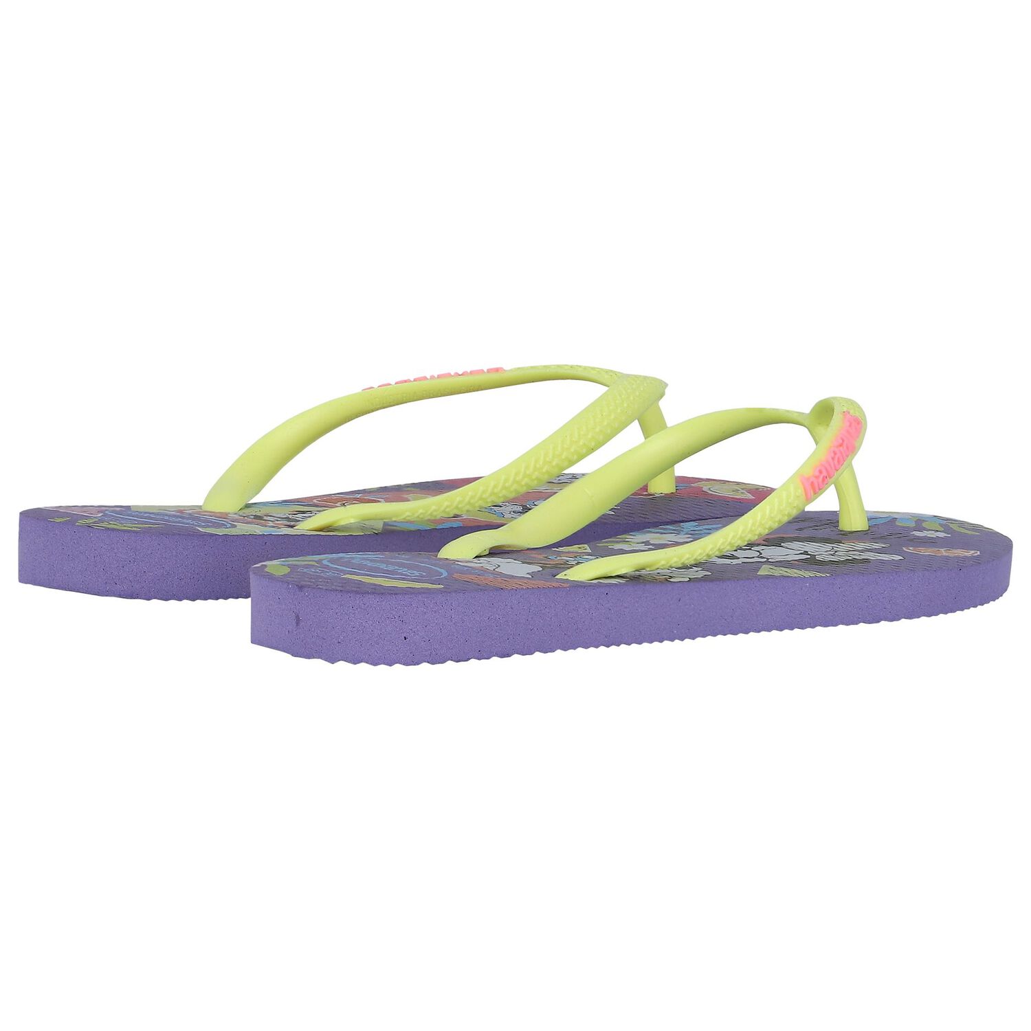 Girls Purple Disney Logo Flip Flops, 1, hi-res