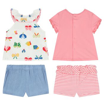 Baby Girls Multi-Colored Short Set (4 Piece)