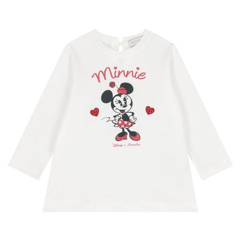 Younger Girls Ivory Disney Long Sleeve Top