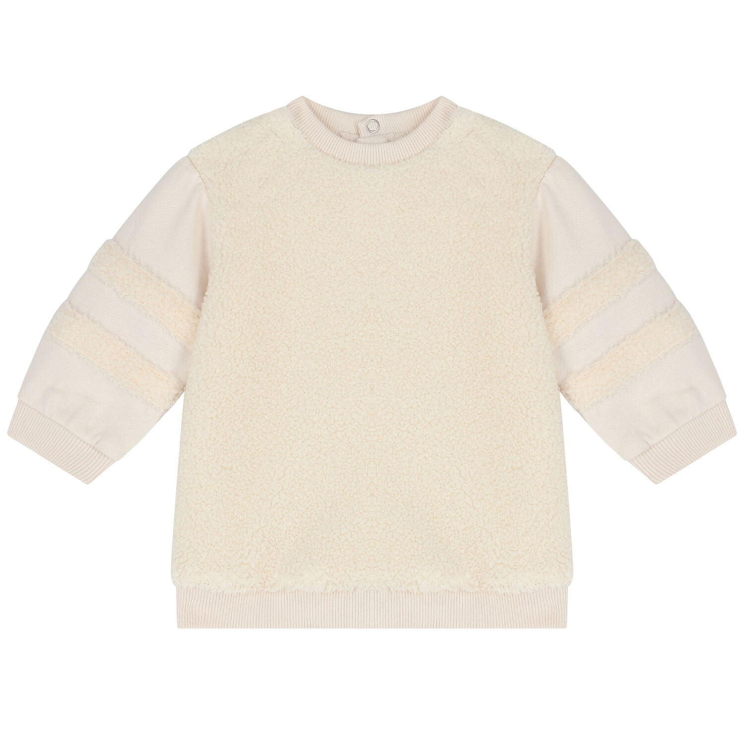 Younger Girls Ivory Sherpa Dress & Bag Set, 1, hi-res image number null