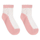 Girls Pink Tulle Socks, 2, hi-res