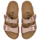 Girls Metallic Copper Sandals, 1, hi-res