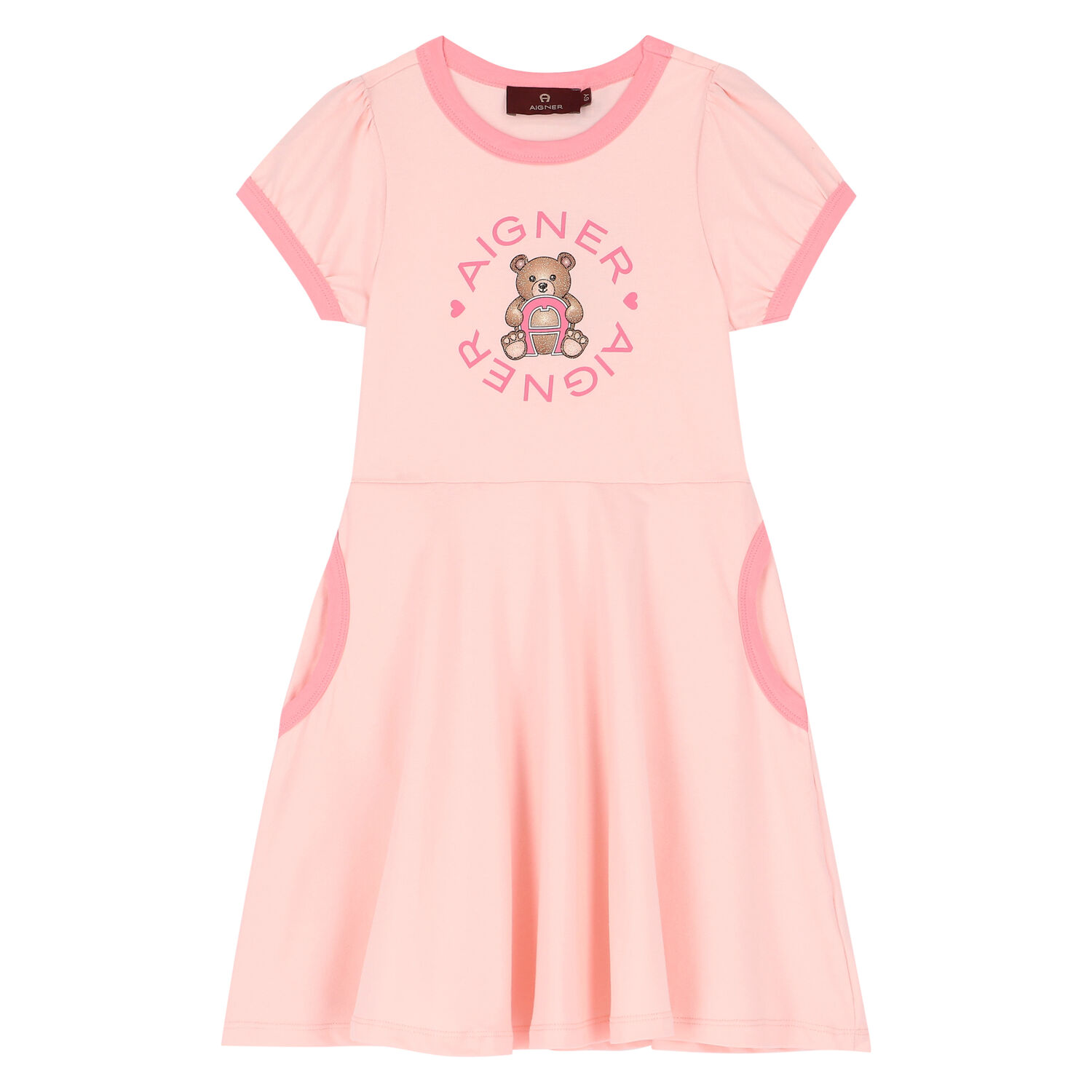 Girls Pink Logo Dress, 1, hi-res