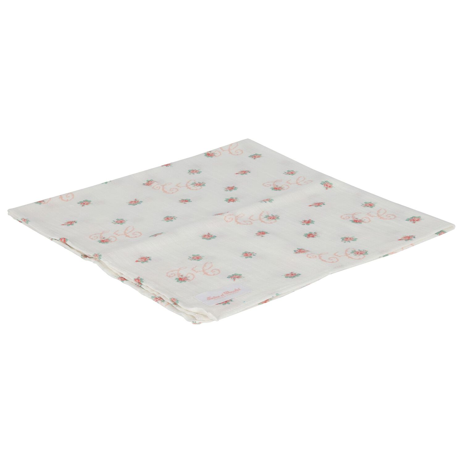 Baby Girls Ivory Logo Floral Muslin, 1, hi-res