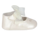 Baby Girls Gold Bow Pre Walker Shoes, 4, hi-res