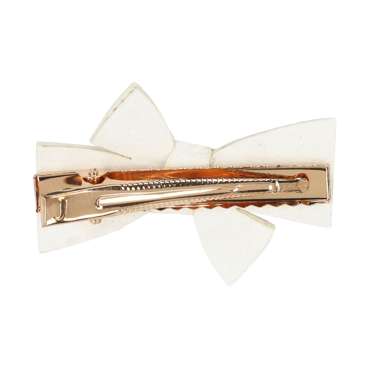 Girls White Diamante Embellished Bow Hair Clip, 3, hi-res