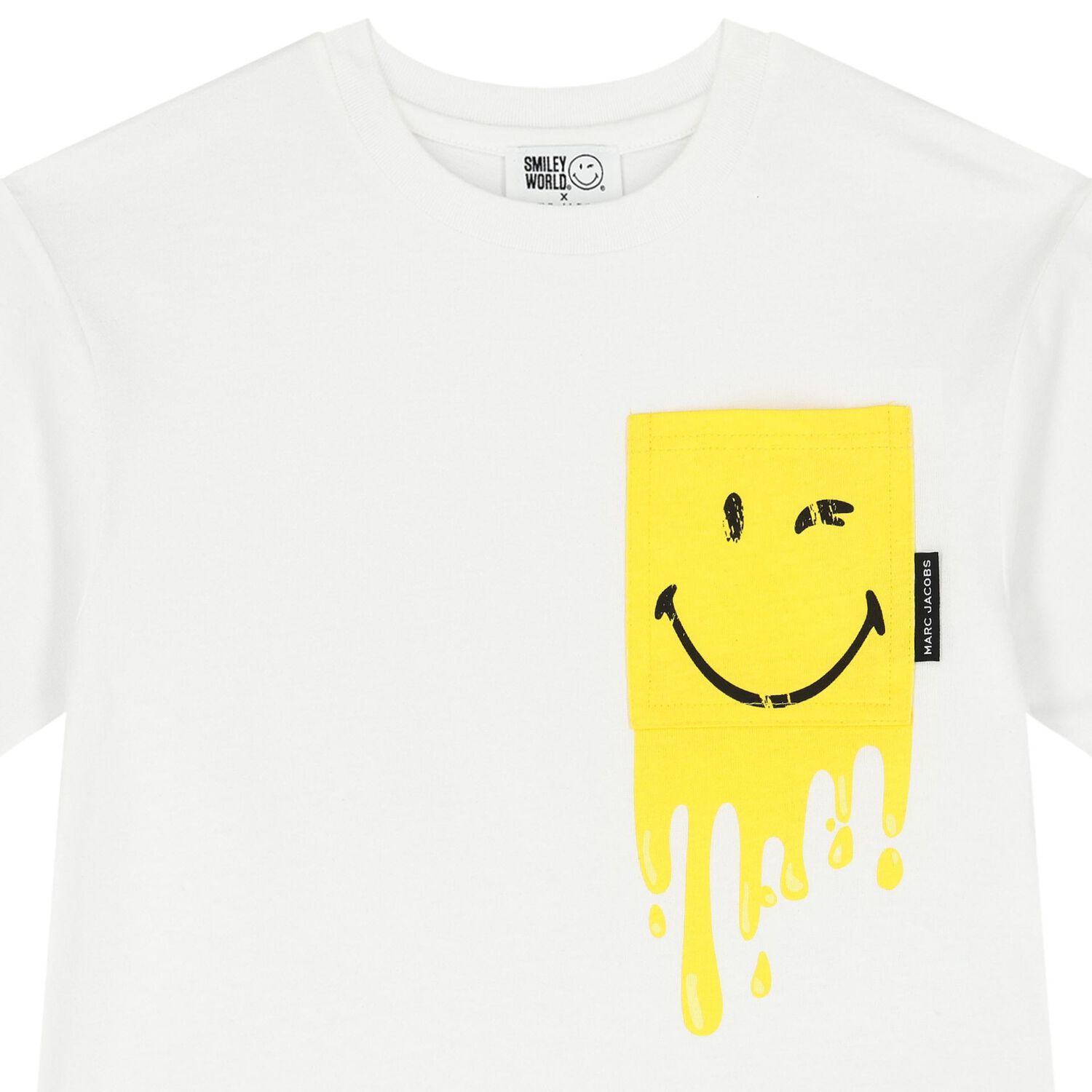 White Logo Smiley World T-Shirt, 1, hi-res
