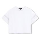 Girls White Logo T-Shirt, 1, hi-res