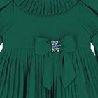 Girls Green Pleated Dress, 1, hi-res
