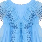 Girls Blue Tulle Ruffle Dress, 1, hi-res