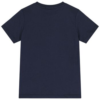 Boys Navy Blue Logo T-Shirt