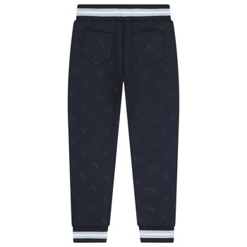 Boys Navy Blue Logo Joggers