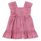 Younger Girls Pink Embroidered Dress, 1, hi-res