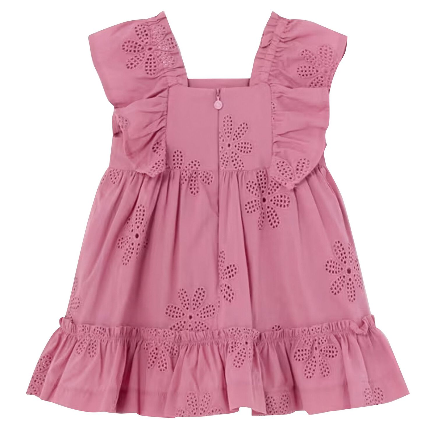 Younger Girls Pink Embroidered Dress, 1, hi-res image number null