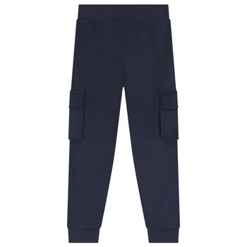 Boys Navy Blue Logo Joggers