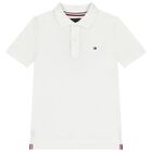 Boys White Logo Polo Shirt, 3, hi-res
