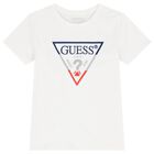 Boys White Logo T-Shirt, 1, hi-res