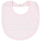 Baby Girls Pink Smocked Bib, 1, hi-res