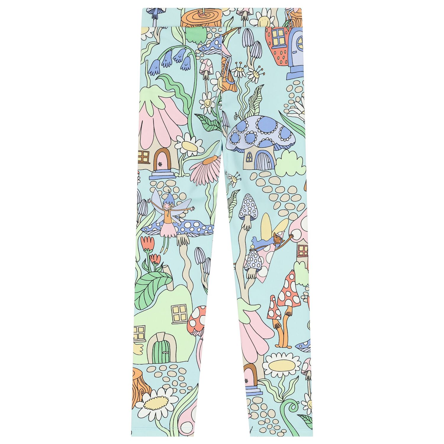 Girls Aqua Fairy Leggings, 1, hi-res